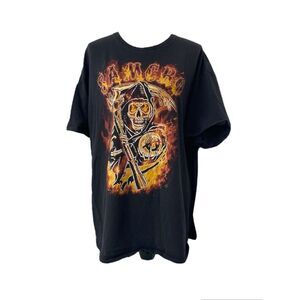 Sons of Anarchy Men's Shirt Black Short sleeve SAMCRO Fire Reaper Size 2XL